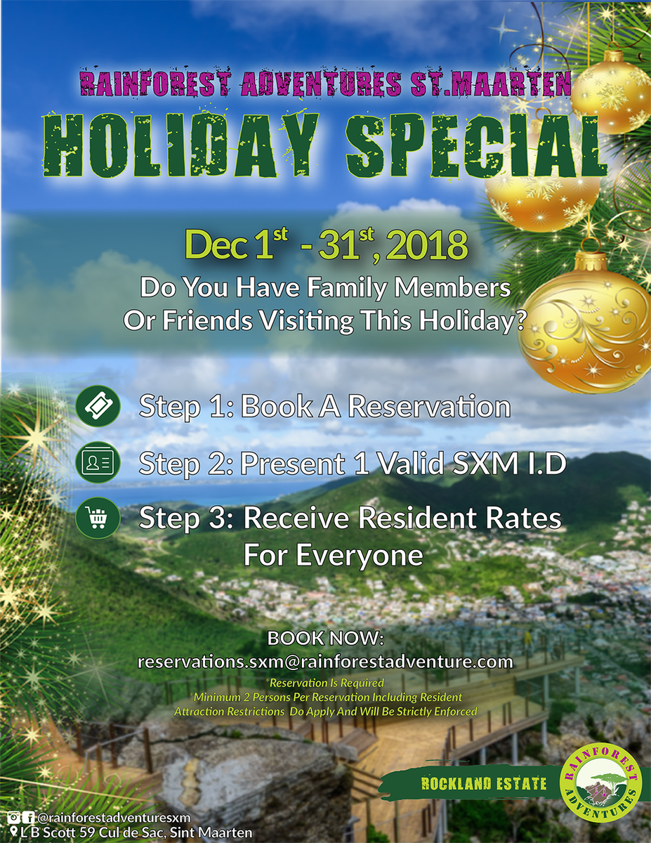 RFA_SXM's tweet photo. ๐Enjoy this Holiday Season with Rainforest Adventures St.Maarten! ๐
#RainforestAdventuresSXM #RocklandEstateSXM #HolidaySeason #CaribbeanChristmas #SeasonGreetings #RealNatureRealFun #StMaarten #TisTheSeason #HolidaySpecial https://t.co/33y4Gr3OMj