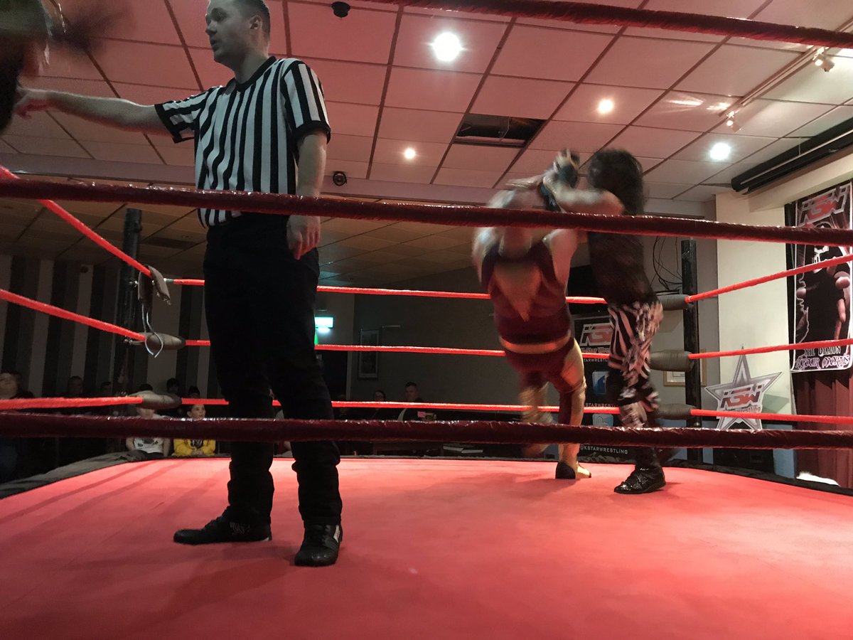markypotter316's tweet photo. Very nice move by @blazeksw leaving her bag at ringside that just happens to have a brick 🧱 in it classic sensational Sherri moment to help @KSWGuitarHero retain the gold. https://t.co/eIIQk5kDhf