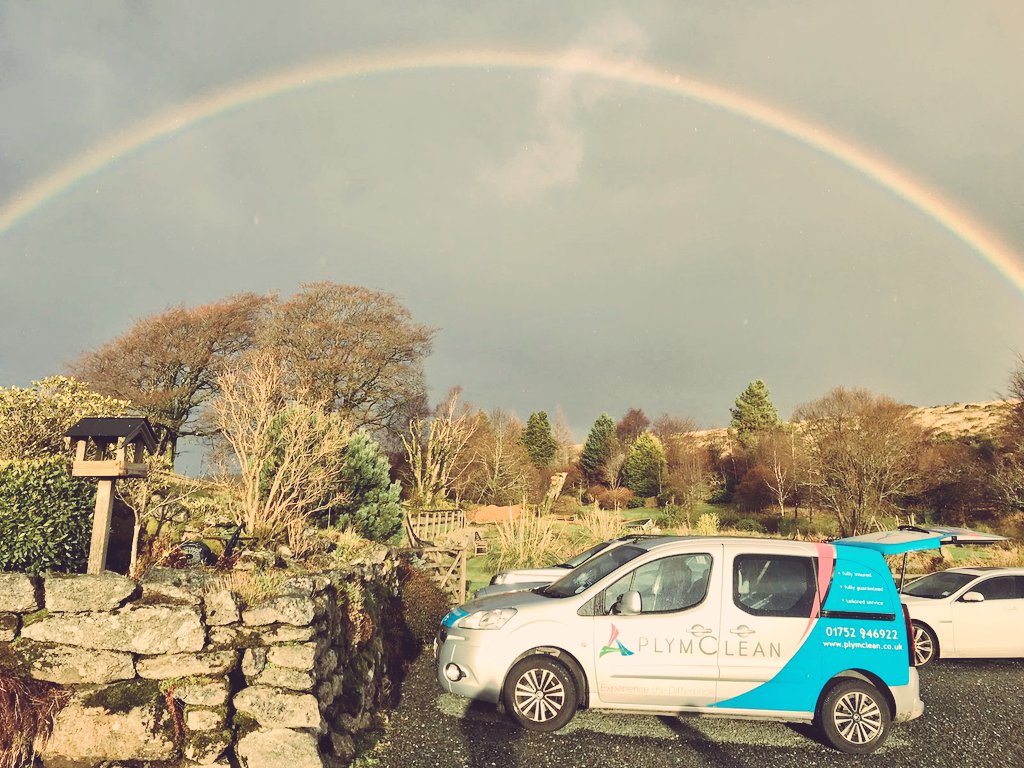Fantastic mean and moody skyline today on #Dartmoor with a full arc #Rainbow 🌈 Great way to finish off another busy week <a href="/plymclean/">PlymClean</a>