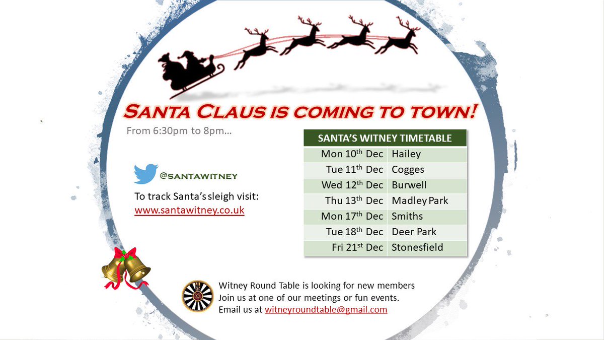 Keep a lookout for <a href="/santawitney/">Santa</a> over the next few weeks. He will be visiting the <a href="/Woolgatesc/">Woolgate</a> on Sat 8th and you can track him by visiting santawitney.co.uk 🎅🦌 #witney #christmas 🎄