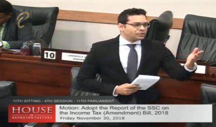 TTParliament's tweet photo. Hon. Randall Mitchell, MP, has risen to join the debate on the motion to adopt the Report of the SSC on the Income Tax (Amendment) Bill, 2018. #adoptreport #incometaxamendmentbill https://t.co/b8rmimWjl9