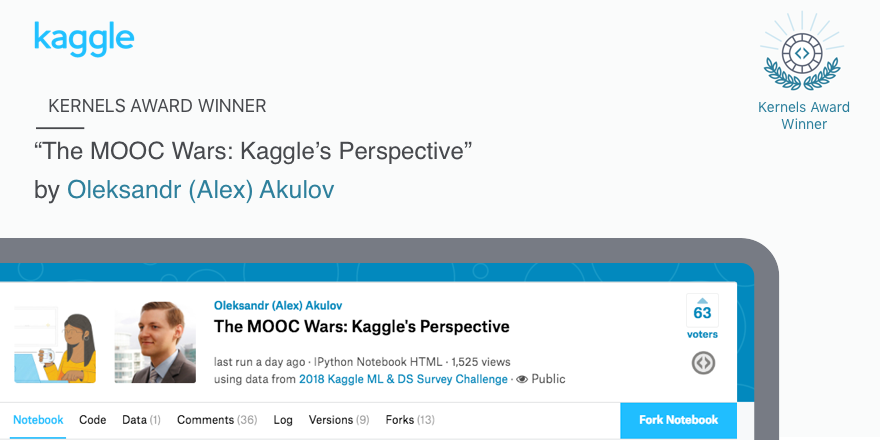 kaggle's tweet photo. This week's #KernelAwards winner uses the 2018 Kaggle Machine Learning & Data Science Survey dataset to explore opinions concerning the quality of various different online learning platforms: https://t.co/W0seMVipDO https://t.co/7odNgbzywU