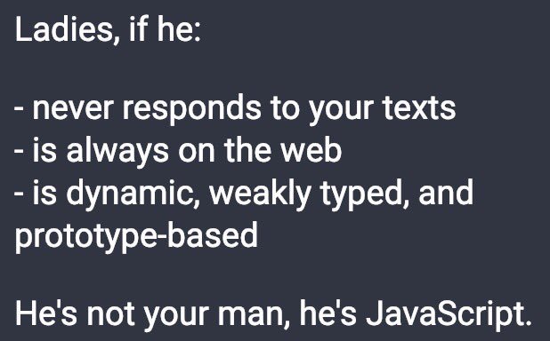 Programmerprob1's tweet photo. Easy to get confused.
#programmer #programming #code #coding #javascript #html #woman #computerscience #cs #SoftwareEngineer #software https://t.co/rfydeV2rRq