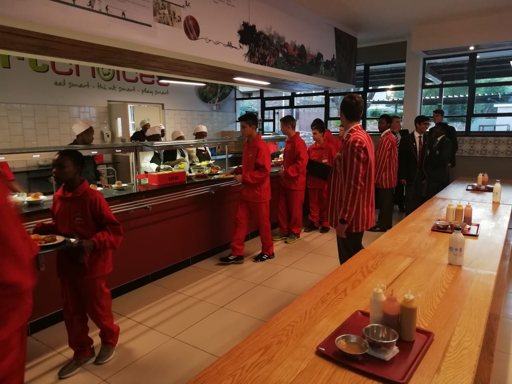 KingEdVIISchool's tweet photo. #RedGrade8s #2019 #OrientationWeekend School House Boarders 1st meal at Buxton House dining hall #redarmywelcomes #rednewbies @peace1972SMS @deonjvisser @10march1982 https://t.co/Zts3P483SX