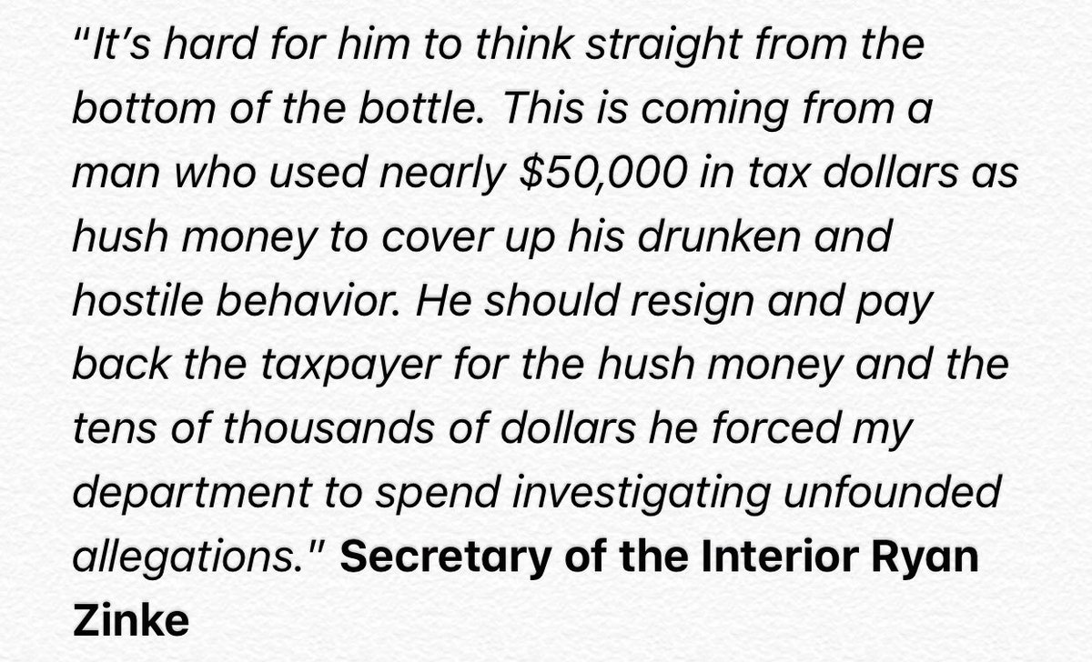 Secretary Ryan Zinke (@SecretaryZinke) on Twitter photo 30/11/2018 17:22:53 My thoughts on Rep. Grijalva’s opinion piece. #TuneInnForMore My thoughts on Rep. Grijalva’s opinion piece. #TuneInnForMore
