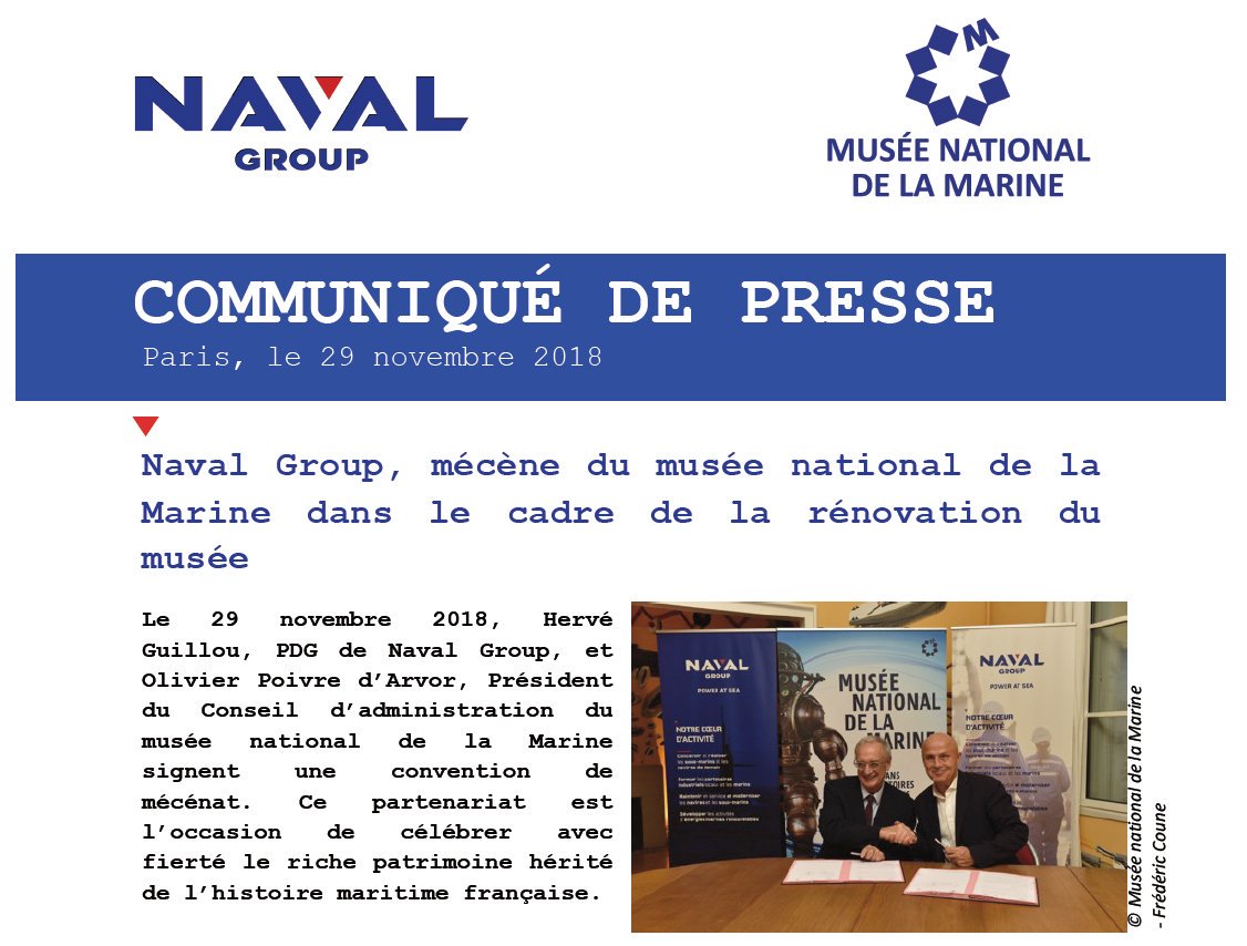 Nous en parlions hier voici plus d'informations sur la convention signée avec <a href="/navalgroup/">Naval Group</a> #mecenat  #RenovationMuseeMarine drive.google.com/file/d/1slvBX4…
