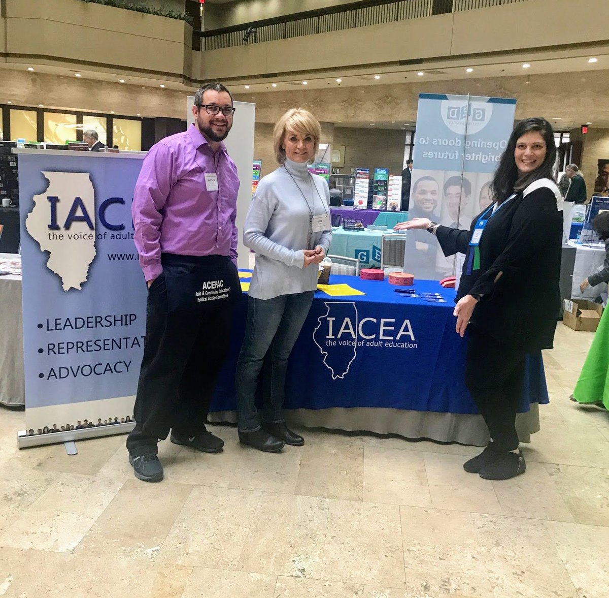 Iacea_il's tweet photo. IACEA is well represented at the 2018 Northern Region Adult Education Conference! Thanks Matt, Kim, and Dena! #adultedworks #adulteducation #IACEA https://t.co/gyR9nPxHAL
