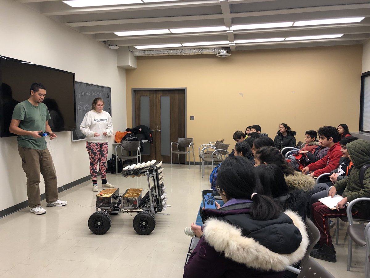 Thanks to the students from the <a href="/YorkU/">York Live Feed</a> robotics society for spending time demonstrating their Mars rover to our students and even letting them drive it!  <a href="/YorkURobotics/">YorkU Robotics</a> <a href="/TDSB_Robotics/">TDSB Robotics</a> <a href="/DonValleyMS/">Don Valley MS TDSB</a> #DVMS #TDSB