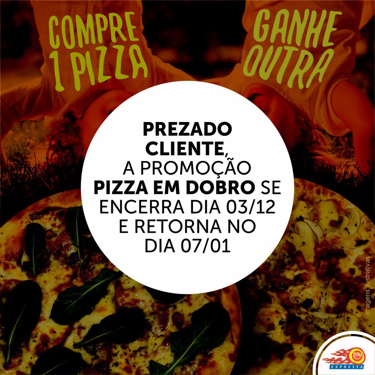 dina_pizza's tweet photo. ⚠ ATENÇÃO CLIENTES, COMUNICADO IMPORTANTE ⚠ #DinaPizza #Pizzaria #Promocao #Promo #Curitiba #FazendaRioGrande #Colombo #Pizza #Desconto #Promocao #FinalDeAno #FimDeAno 

☎ Dina Pizza: (41) 3349-5290
☎ Dina Expressa: (41) 3089-6565 https://t.co/7IdtnFncNV