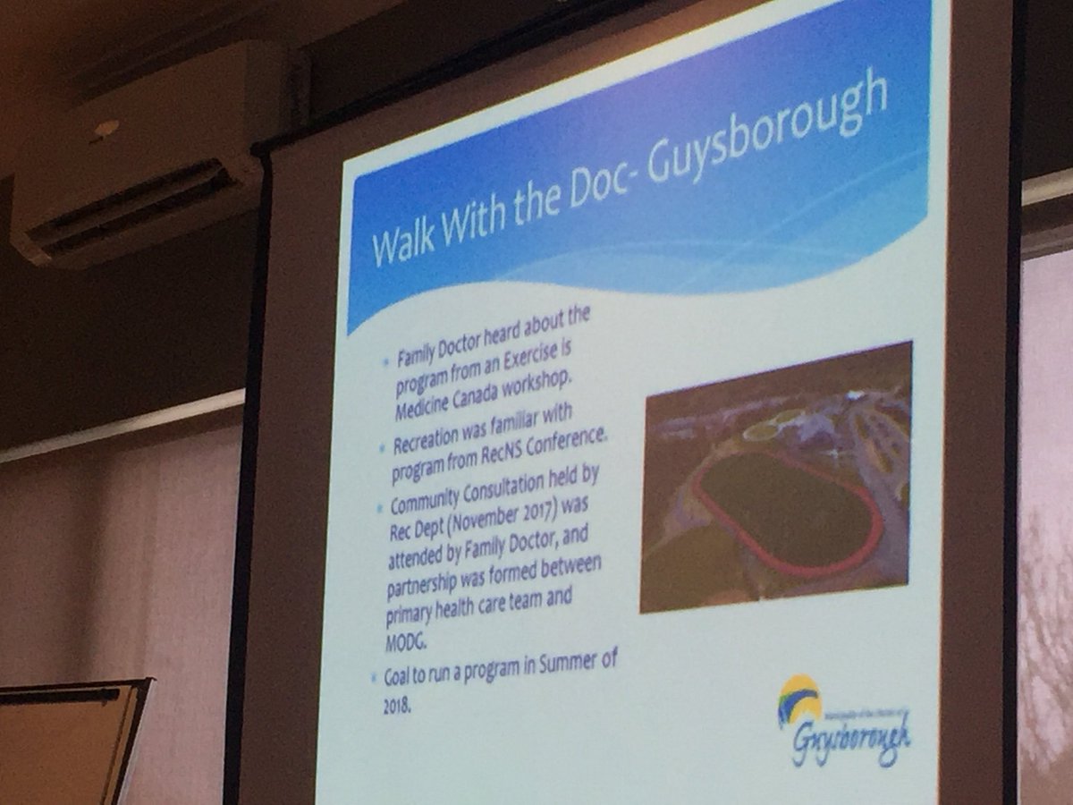 gunn_rae's tweet photo. Listening to Jeff share details of their Walk with a Doc program in Guysborough with physical activity practitioners from across NS. @modgrec @NS_CCH @NSHAeastern https://t.co/xG4uDLJsV5