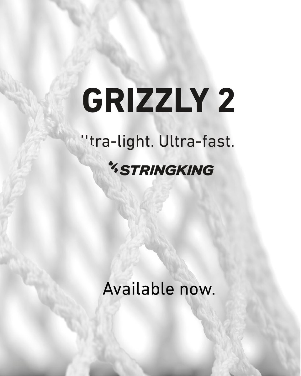 StringKing's tweet image. Ultra-light. Ultra-fast. Get more rebound control than ever before with Grizzly 2. Available now at stringking.com/lacrosse/mesh/…
#SKGrizzly2 #UltraLightUltraFast
#FasterHands #MoreSaves #GoalieLove
#TheBestTrustStringKing #ConsistencyIsKing