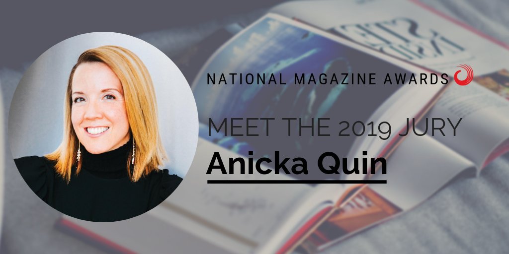 MagAwards's tweet photo. We're pleased to welcome @AnickaQuin to the judge panel for #NMA19. Anicka is editorial director at @Western_Living and @vanmag_com, as well as a @canadianeditors board member. https://t.co/FwfgmkJDY8 https://t.co/mJ0tMupVxB