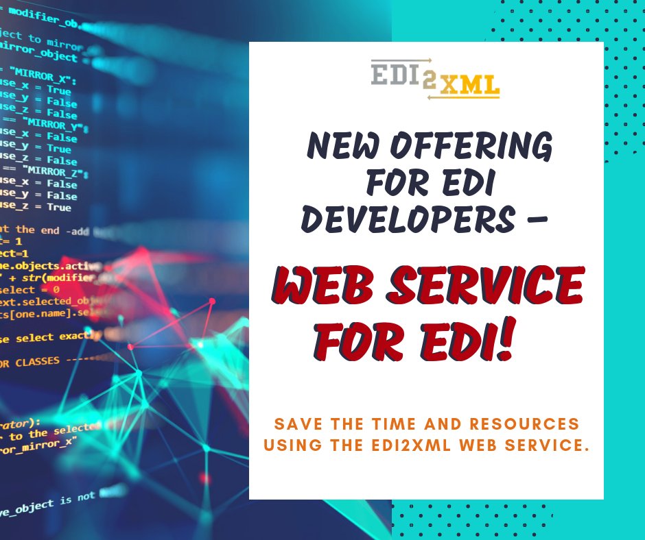 Namtek_Consult's tweet photo. We are solving a difficult developer problem – try our #EDI2XML Web Service https://t.co/lxPflhkxXd
#WebService #EDI #API #WebEDI #edi2xml #webservicesapi #Retailers #Suppliers #eCommerce https://t.co/Qnr57V3Jyu