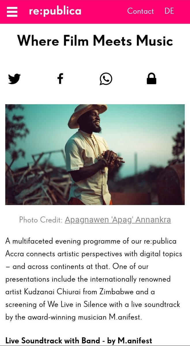 Guys. This is going to be a historic one. Dec 14. Kudzanai did the cover art for #NowhereCool. But more than that he's one of the greatest African artists of our time. Thrilled to be doing this collaboration with him at <a href="/republica/">re:publica</a> <a href="/rpAccra/">rpAccra</a> 🙌🏿