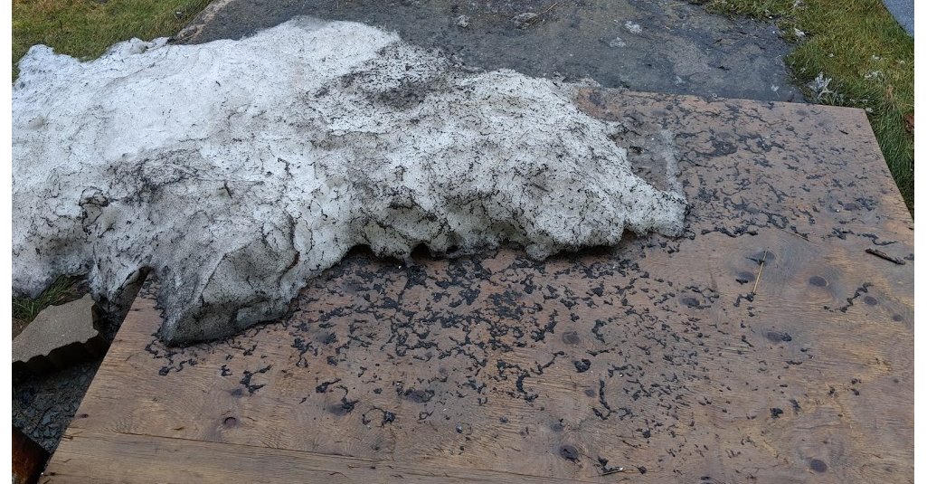 Melting scraped ice revealing the debris removed after draws....yuck!  #curlingice #cleancurlingice