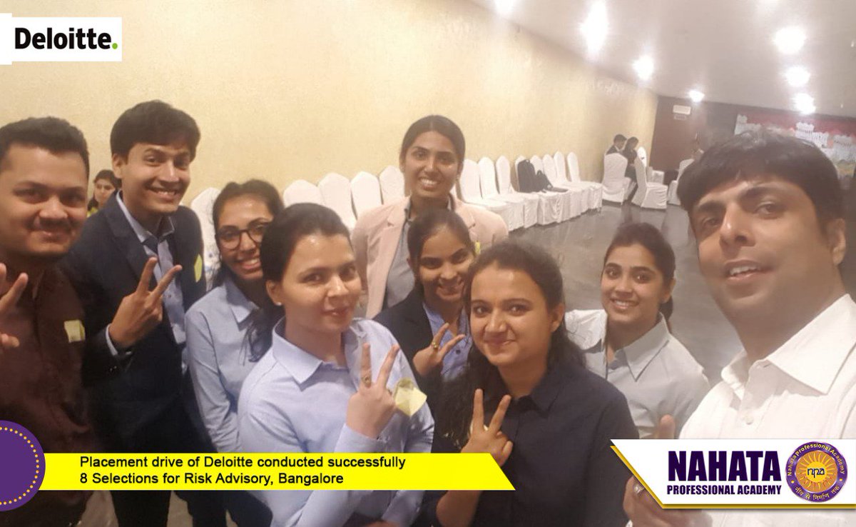 NPAIndia's tweet photo. #PlacementUpdate #Deloitte Placement drive of Deloitte conducted successfully 8 Selections for Risk Advisory, Bangalore https://t.co/EU08CCPxbt