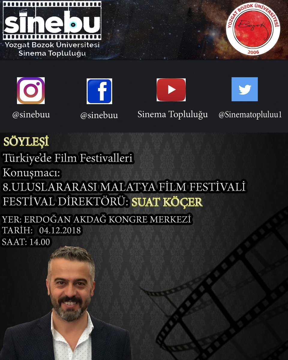 Sinematopluluu1's tweet photo. Sinema Topluluğu'nun düzenlemiş olduğu bu etkinliğe tüm öğrenci ve siz değerli akademisyenleri aramızda görmekten onur duyarız.
#bozokmyo #radyotv #kamera #çekim #opticalzoom #diyafram #enstantene #iso #asa #gain #whitebalance #workwork https://t.co/bUSs8kHUT3