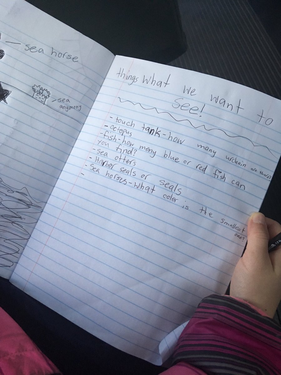 CP_Timberwolves's tweet photo. On the bus with my chaperone and the other kids in my group. Making a list of things we might see @SeattleAquarium -HSG #CPTimberwolves #SPSConnects https://t.co/njbVdOK6Hj