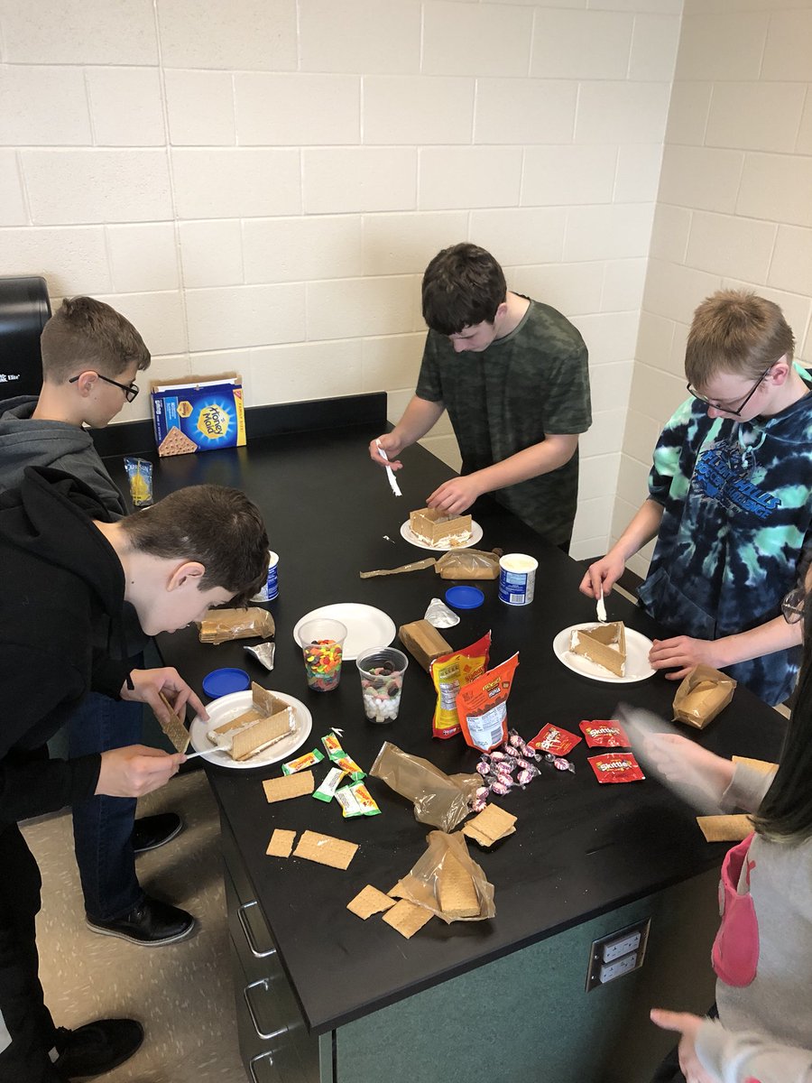 CoachElliott14's tweet photo. #8BlueCrew making graham cracker houses to celebrate making honor roll last six weeks! #FRMSTroopers https://t.co/qd0cyihfEr
