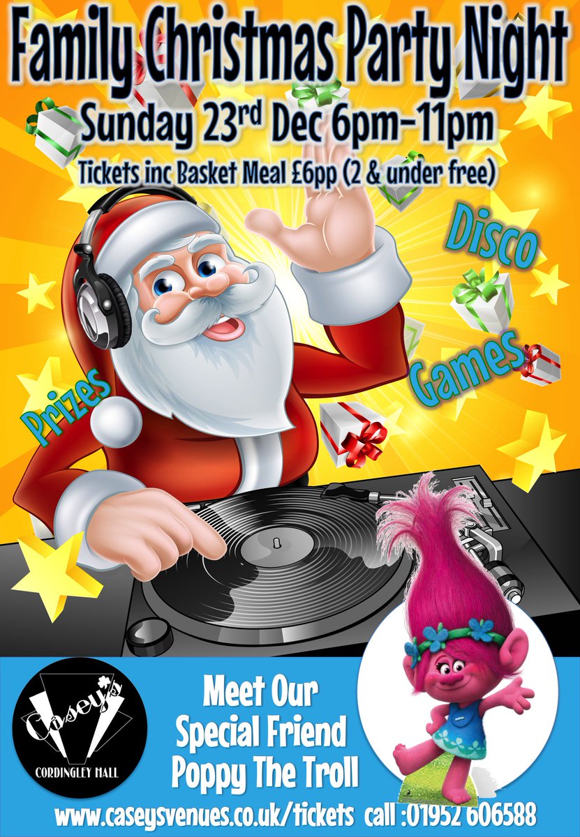 Join Casey’s on Sunday 23rd December for an Family Christmas Party!
Themed Venue and Child's Entertainment from start to finish.
LIMITED SPACES AVAILABLE as we are using our VIP Lounge, book NOW to secure your spaces!
caseysvenues.co.uk/product/family…