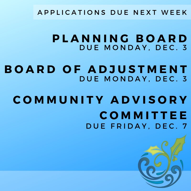 ToHollySprings's tweet image. Get involved and help shape the future of #HollySprings. Applications are due next week for 3 citizen committees.

Planning Board &amp;amp; Board of Adjustment (due Monday, Dec. 3): hollyspringsnc.us/DocumentCenter… 

Community Advisory Committee (due Friday, Dec. 7): hollyspringsnc.us/DocumentCenter…