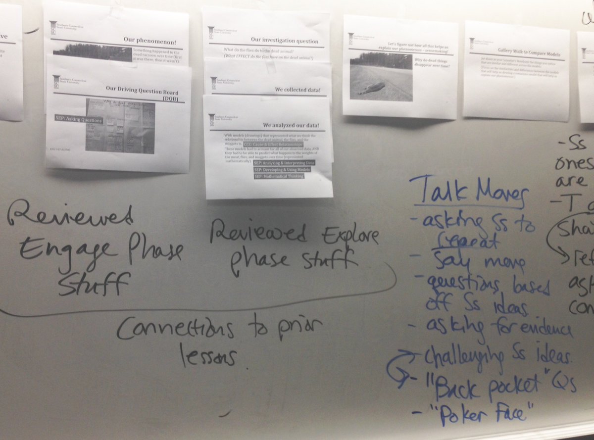 NGSS_tweeps's tweet image. .@SCSUTeach PSTs decompose explain phase. As we do, we talk more explicitly abt role of T &amp;amp; Ss, #sciencevocabulary, intrctv drct instrctn, using the C-E-R frmwrk, "back-pocket" Qs, use of "poker face" &amp;amp; #talkmoves during whole-clss discussn, cnnctns 2 #CommonCore #NGSSchat