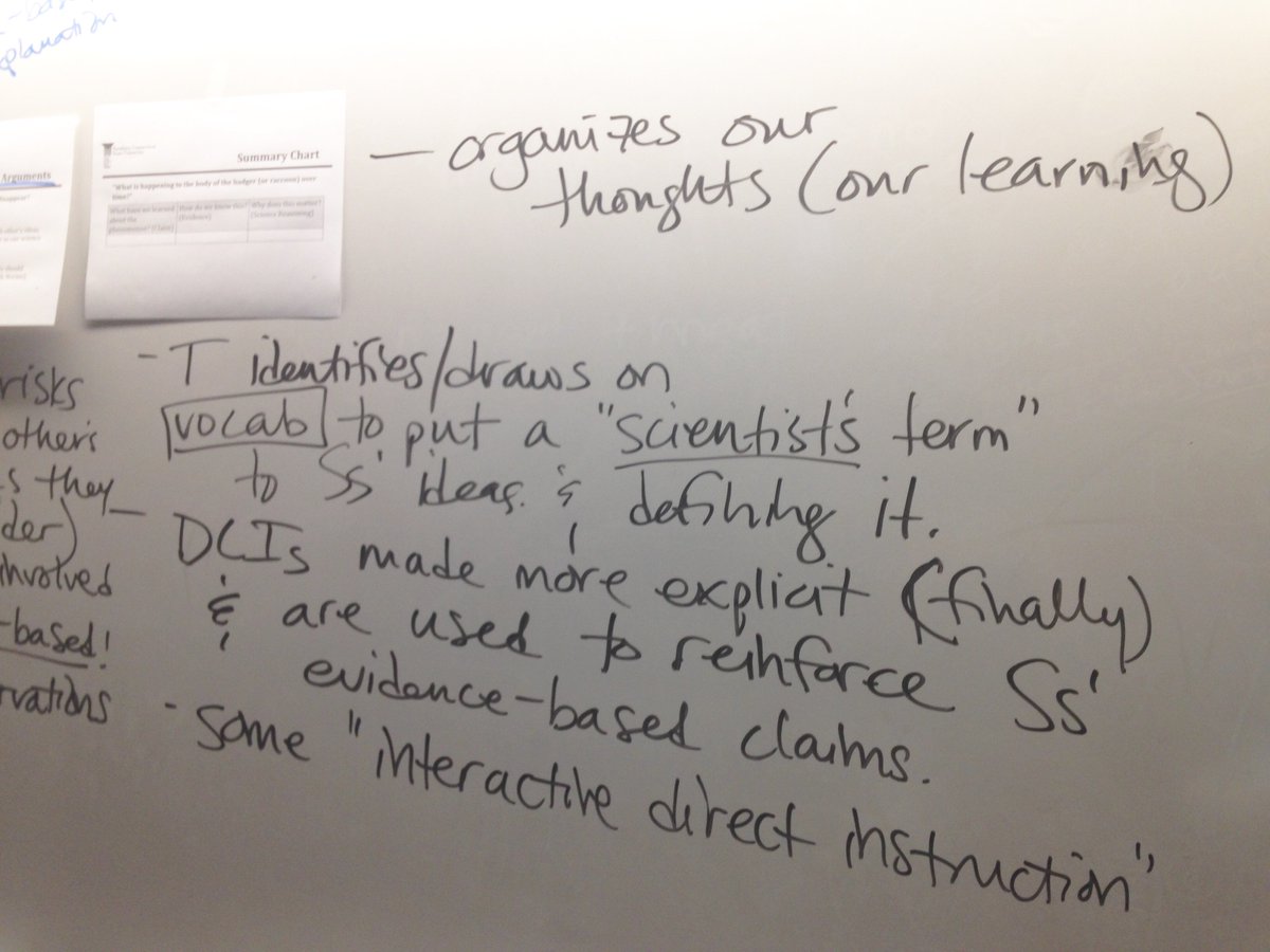 NGSS_tweeps's tweet image. .@SCSUTeach PSTs decompose explain phase. As we do, we talk more explicitly abt role of T &amp;amp; Ss, #sciencevocabulary, intrctv drct instrctn, using the C-E-R frmwrk, "back-pocket" Qs, use of "poker face" &amp;amp; #talkmoves during whole-clss discussn, cnnctns 2 #CommonCore #NGSSchat