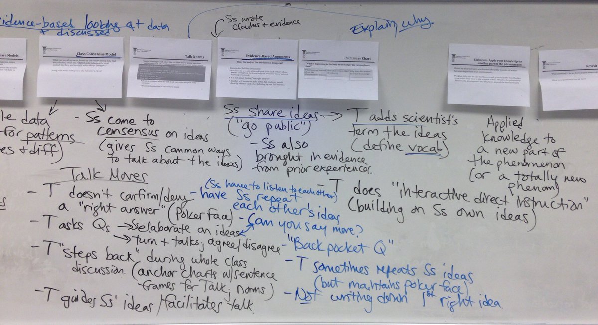 NGSS_tweeps's tweet image. .@SCSUTeach PSTs decompose explain phase. As we do, we talk more explicitly abt role of T &amp;amp; Ss, #sciencevocabulary, intrctv drct instrctn, using the C-E-R frmwrk, "back-pocket" Qs, use of "poker face" &amp;amp; #talkmoves during whole-clss discussn, cnnctns 2 #CommonCore #NGSSchat