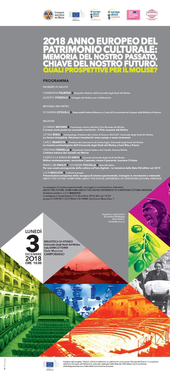 basi_luca's tweet photo. Lunedì seminario CDE 2018 #EuropeForCulture #unimol #abouthefuture_eu https://t.co/GlUqinsJR4
