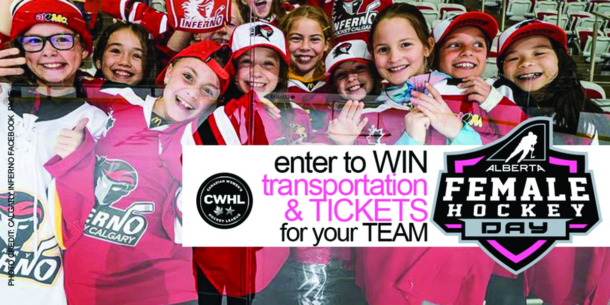 HockeyAlberta's tweet photo. CONTEST ALERT! Win FIFTY tickets for your team to see the #CWHL Game in Red Deer on December 15! To enter your team, just retweet this tweet, and leave a comment with your Team's name! Winner will be drawn Friday, December 7. #FemaleHockeyDay

RULES: https://t.co/n8CICed2qM https://t.co/B7xJq7Zqdc