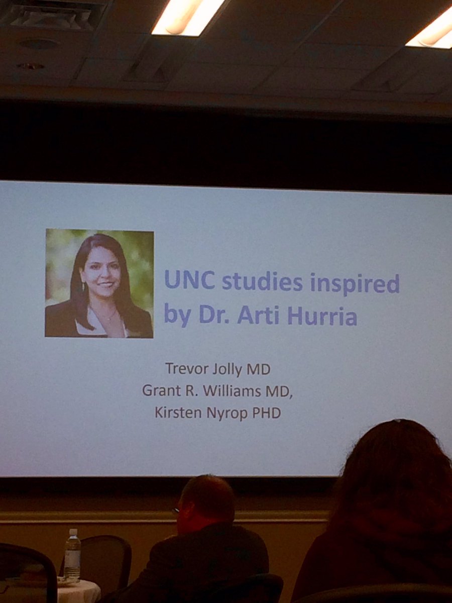 LiveAGoodLife13's tweet photo. A pause in the @UNC_Lineberger Geriatric Oncology Symposium schedule to provide a beautiful tribute to the legacy of Geriatric Oncologist, Dr. Arti Hurria from @cityofhope  Thank You @GrantWilliamsMD @DrHymanMuss @dkmayer52 @BusbyWhitehead https://t.co/QDUn0L08Cv
