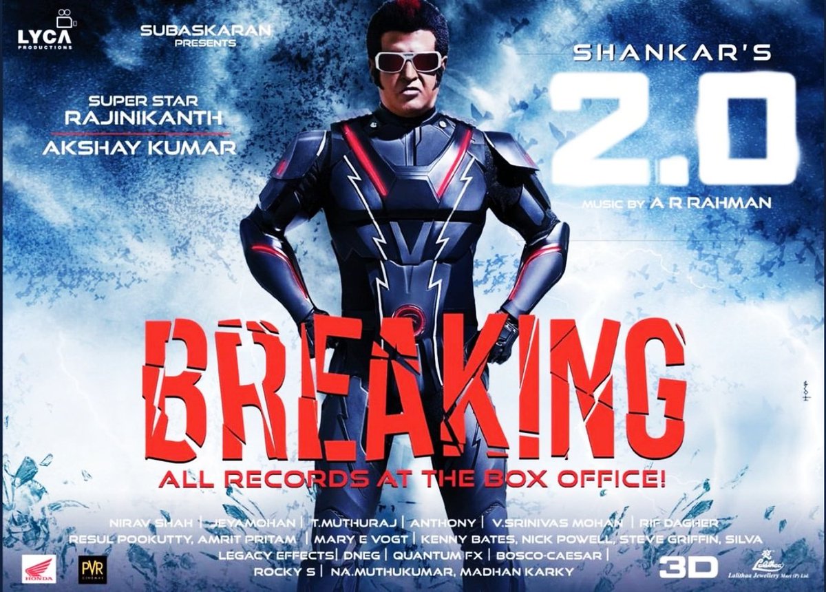 Happppppy to be a Sound Designer of this blockbuster film ROBO 2.O