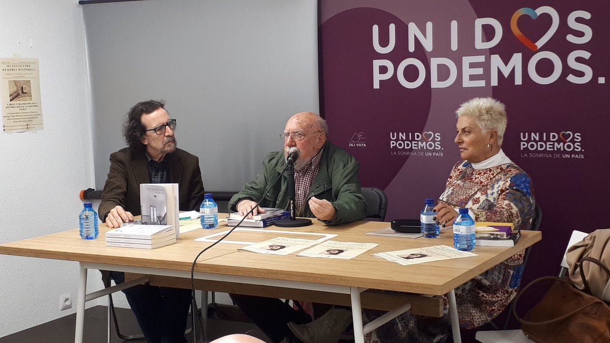 PodemosAstllero's tweet photo. Siguiendo la primera jornada del III Encuentro sobre #MemoriaHistórica en #LaMoraduca, con un sentido homenaje a #MatildeZapata y presentación del libro "Todas Nuestras Víctimas". Mañana, sábado 1 (18:30) no faltaremos a la segunda jornada. #FascismoNuncaMás https://t.co/tBJWrqGxiv