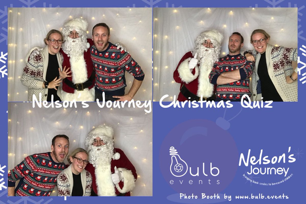 BulbEventsUK's tweet photo. Christmas is in full swing! Even Santa is loving the booth tonight at @nelsonsjourney Christmas Quiz! 
Great night for a great cause. 
#njxmasquiz18 https://t.co/YjQZ3ixTML