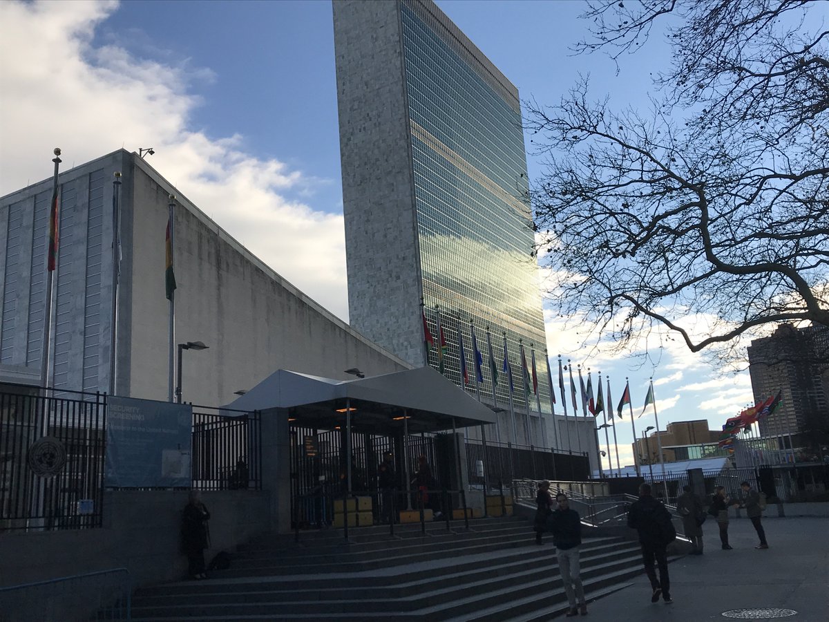 Outside UN in NYC