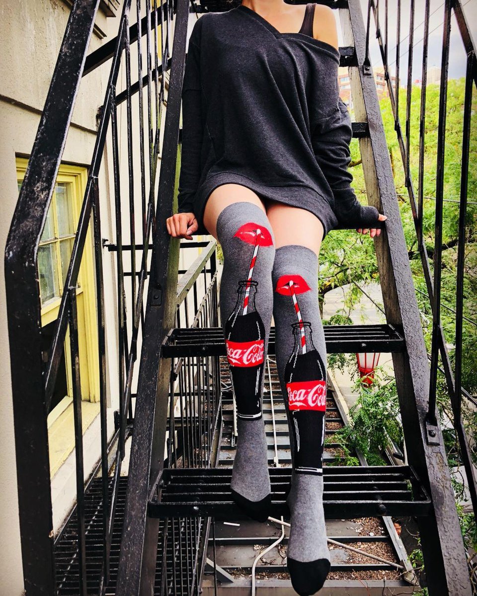 Socksmith's tweet photo. Thirsty for fun over the knee socks? Take a sip! @CocaCola Photo Credit: https://t.co/k3HHhpSZaO #cocacolasocks #drinksocks #funsocks #overtheknee #coolsocks #sockfriday #sockgame #noboringsocks https://t.co/sm2VI1KJz4