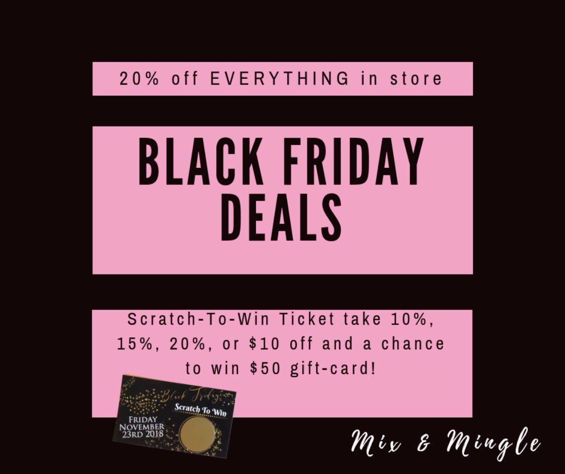 shopmixmingle's tweet photo. TODAY &amp; TOMORROW we are offering our Black Friday deals (AGAIN) in store! Make sure to come check us out. https://t.co/VDefg8Fl6A