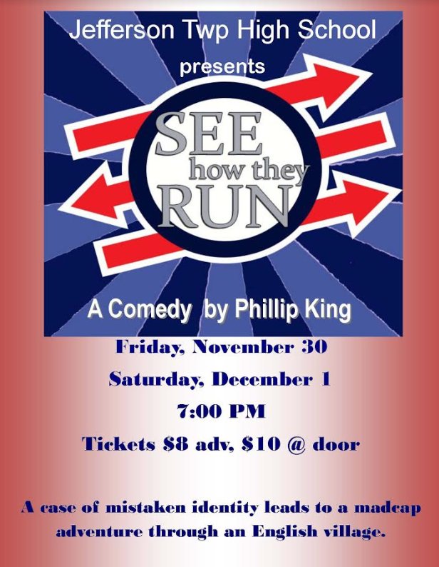 JTHSFalcons's tweet photo. It's opening night of See How They Run! This show is HILARIOUS, so don't miss it. There are still seats available for tonight and tomorrow's show at 7pm. #falldrama #jtfalconpride #jtfalconfamily https://t.co/injCFQd2WD