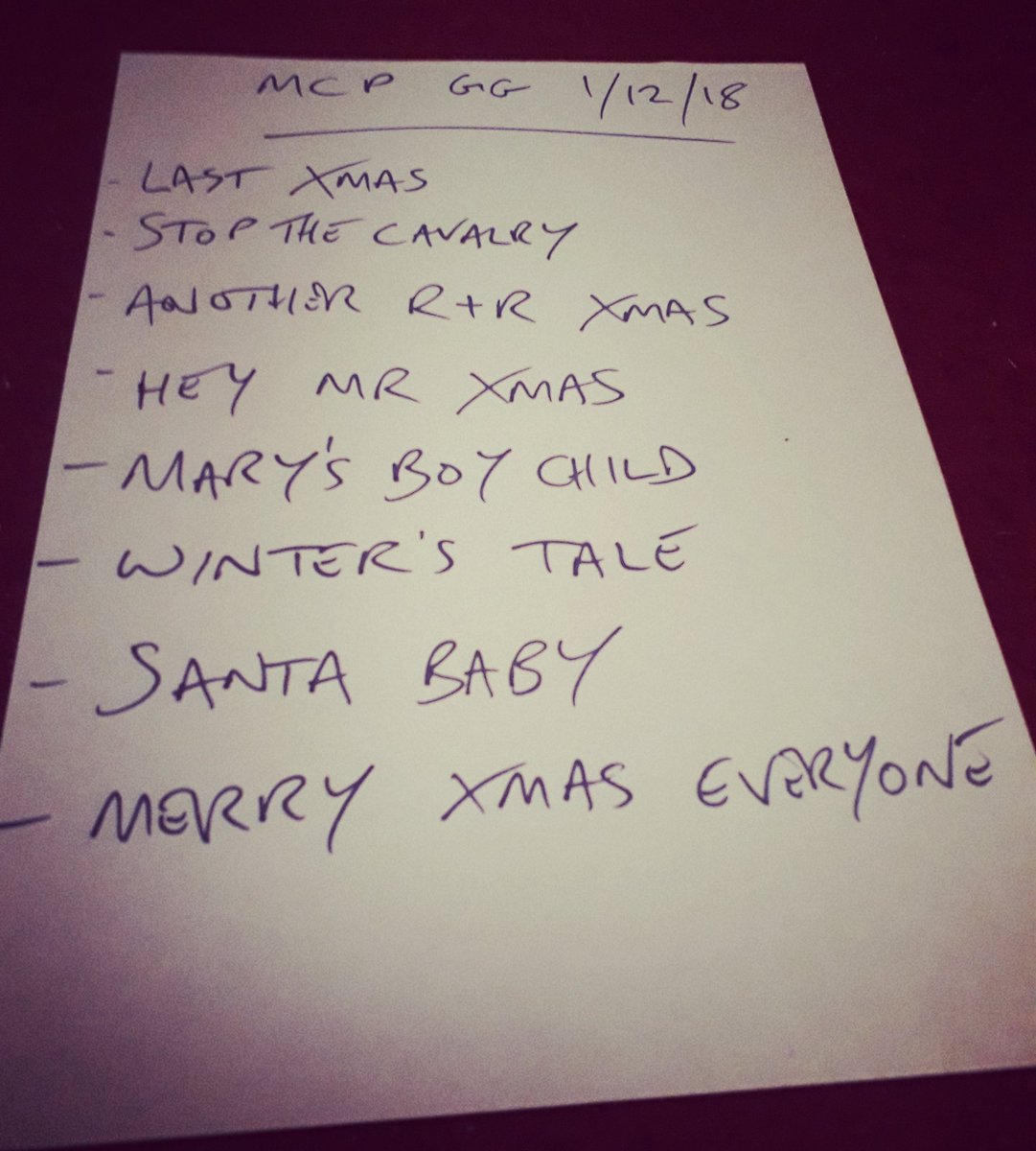 Tomorrow's set. <a href="/TheHindrance/">The Hindrance</a> <a href="/LoGOzUK1/">LoGOzUK</a> <a href="/PeeshNE63/">Peesh LoGOz</a> <a href="/PaulLoGOz/">paul</a> <a href="/JonnyNothing/">John</a> <a href="/stusewell/">Gaucho Stu</a> <a href="/gogofilthyrich/">Richard Millington</a> #livemusic #ashington #northumberland #christmas