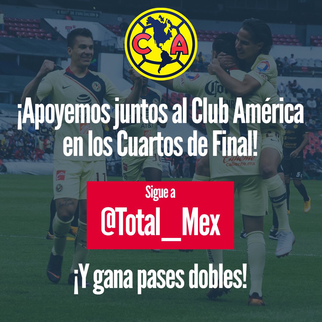belagool's tweet photo. ¡Tengo 5 pases dobles para ver el partido #AméricavsToluca cortesía de @Total_Mex! Para ganarlos sólo sigue a TOTAL, da RT y ❤ me tienen que mandar captura de pantalla con los pasos ♥️ https://t.co/4W049OOKX0