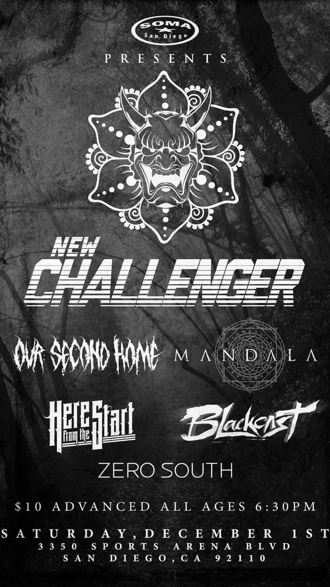 Tomorrow we will be playing our first show in a while with some of the coolest locals at <a href="/SOMAsd/">SOMA San Diego</a> 
Come hang, San Diego 🤘
#sandiego #metalcore #metal #heavymetal #localband #metalconcert