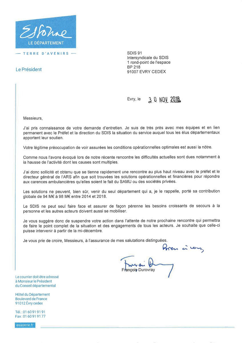 avenirsecours91's tweet photo. Devant  la réponse du président du Conseil départemental de l'Essonne, nous  demandons une mobilisation maximum le 10 décembre à 14h30 (les modalités  seront communiquées rapidement). #Pompiers #PompiersEnColere #SecoursEnDanger #PopulationEnDanger #SauverEtDeperir #Essonne https://t.co/UMfJS66G3Y