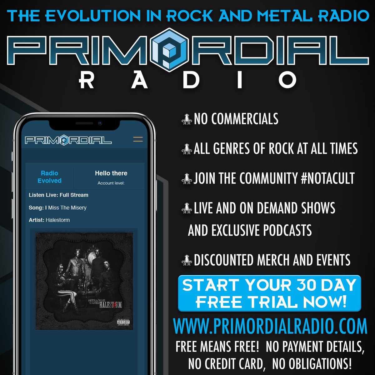 PrimordialRadio's tweet photo. We’re just over a year since we launched Primordial Radio, after many false dawns &amp; being the afterthought of large conglomerate media companies, we decided enough is ENOUGH.

Primordial Radio is a rock and metal station built by fans for fans. Sign up > https://t.co/r9MxSLBiFR https://t.co/FKgEvNCuK4