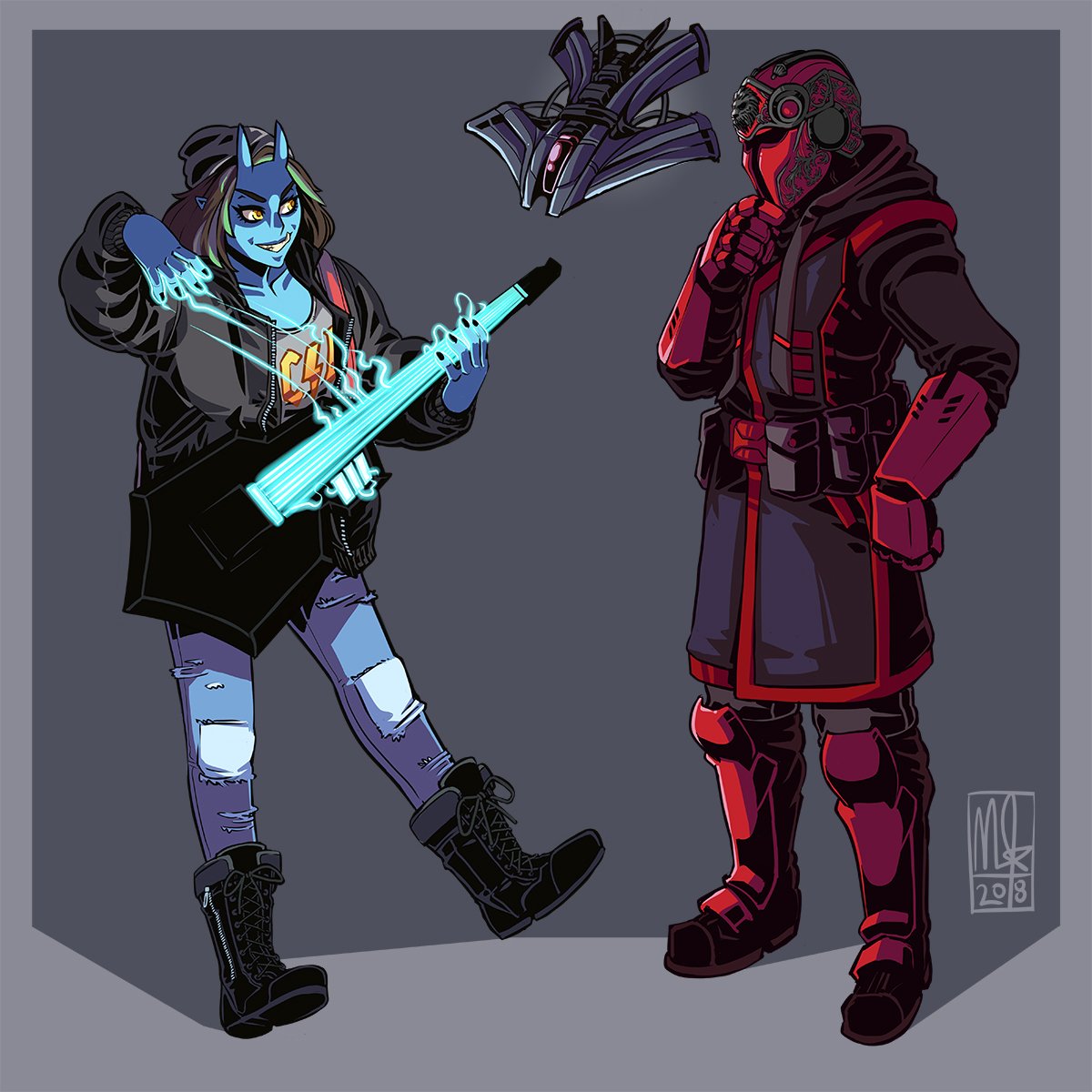 Max Gibson on X: Commission of Shadowrunners Alexis and Ryel #Shadowrun  #elf #orc #suit #pistol #cyberpunk #commission  / X