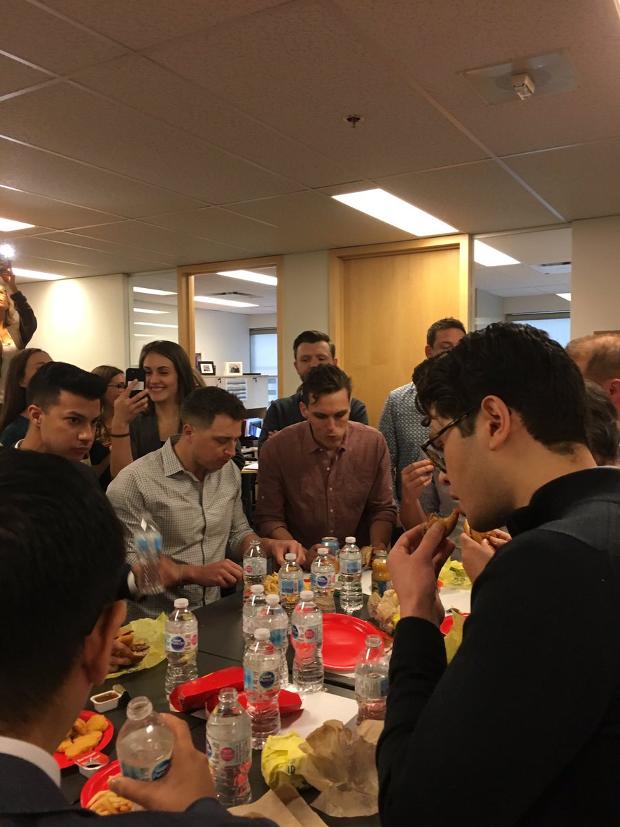 National Bank Calgary hosting a #foodeatingconest for <a href="/UnitedWayCgy/">United Way of Calgary and Area</a> #UNIGNORABLE