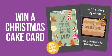 CakeCardUk's tweet photo. πWe are are giving away a 1 slice Cake Card to send someone special to celebrate Christmas ππ For a chance to WIN, simply Follow us and RT! https://t.co/ufpv7H5gCN π¬π§#CakeCard #Win #Giveaway #Competition #Card #CakeInThePost #Christmas #Gift #ChristmasGift @SpongeCakesLtd https://t.co/PcBy08chnj