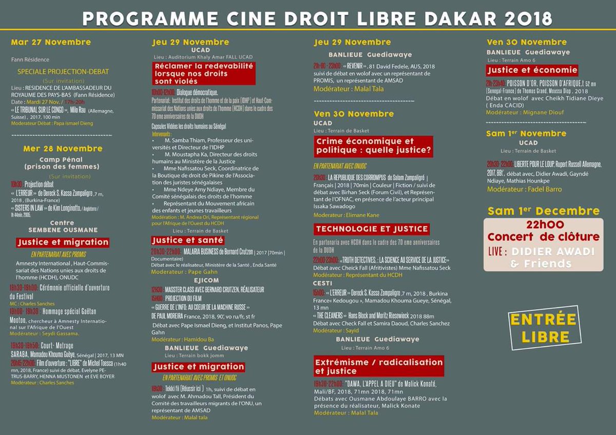 Kinefatimdiop's tweet image. Psttt... Le Peuple en ce moment le Festival Cine droit libre se tient à Dakar ! 1 film engagé suivi de débat. Entrée gratuite #Kebetu facebook.com/FestivalDLDaka…