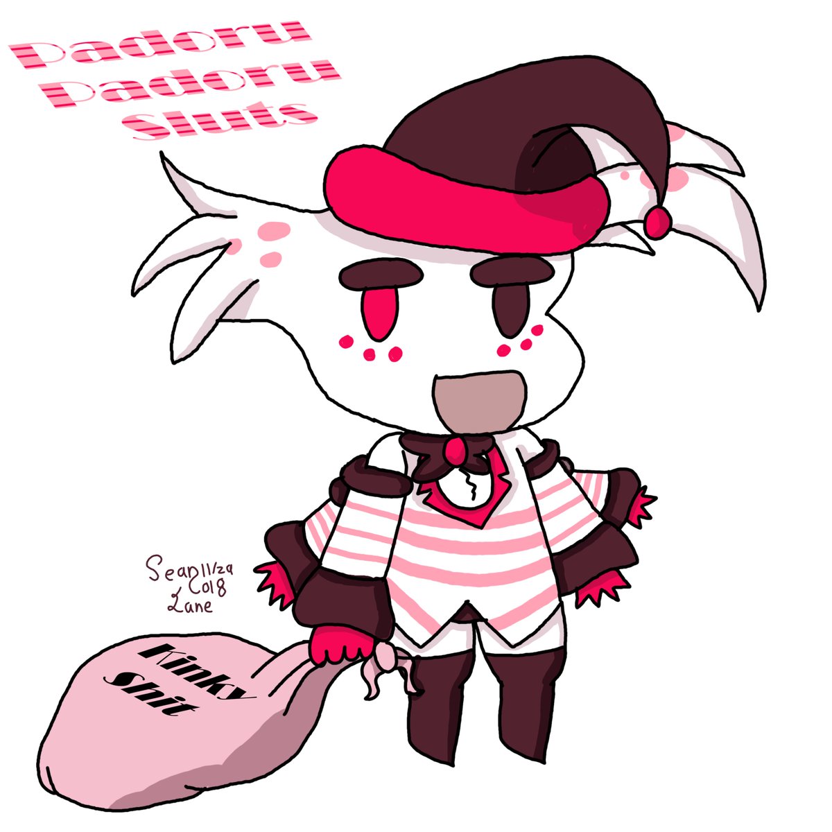 KnightOfArcane's tweet photo. Decided for #Christmas2018 I’m going to do 25 days of characters in the Fate Series Chibi Style #Padoru
To start we have #Angel_Dust from @HazbinHotel though his bag seems to be for the good boys and hoes
#25DaysOfPadoru #PadoruPadoru
#HazbinHotel @VivziePop #HazbinHotelFanart https://t.co/MX5VIuDBtn