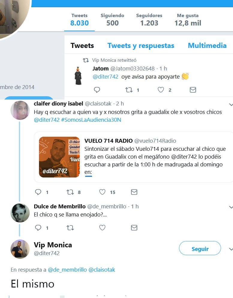 En0jado's tweet photo. Siento muchísimo informaros que @Diter742 no solo se ha apropiado de mi megáfono diciendo que es suyo, SINO TAMBIÉN DE MI IDENTIDAD.

Por favor, NO TENGO NADA QUE VER CON ÉL.
Se apuntó a venirse con nosotros a Guadalix y ahora afirma, que él es yo.

#SomosLaAudiencia30N https://t.co/IWPjrrB81A