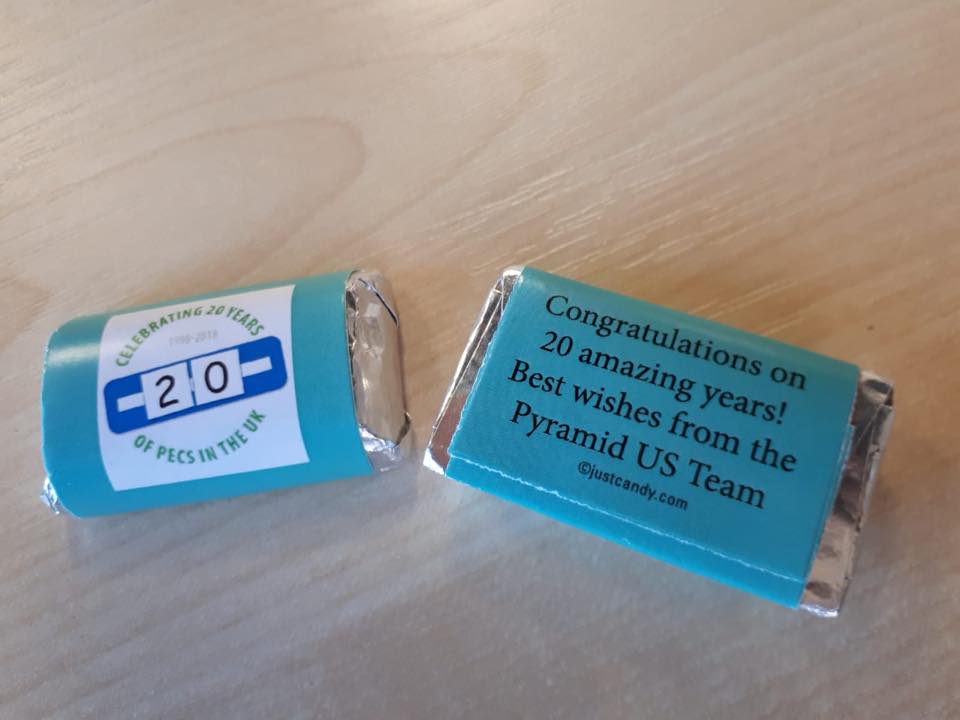 PECS_USA's tweet photo. Congratulations to @PECS_UK on 20 years of providing PECS training & services! PECS co-developers, Andy Bondy & Lori Frost, attended the celebration & presented today at the 20th anniversary celebration in London! #PECSUK #20years #Congratulations #PictureExchange #PECSprotocol https://t.co/VIBC9BZRrt